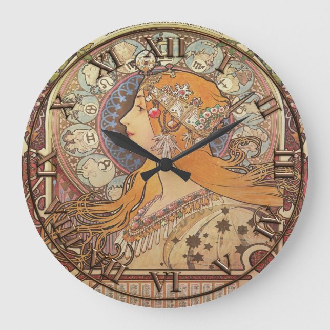 Art Nouveau Clock Große Wanduhr (Vorderseite)