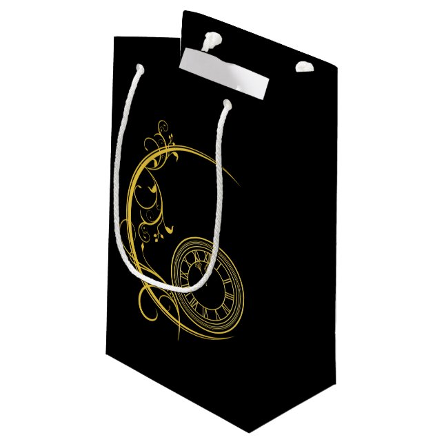 Art Nouveau Clock Kleine Geschenktüte (Rückseite Schrägansicht)