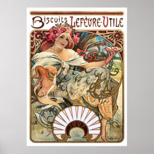Art Nouveau Cookie Werbung von Alphonse Mucha Poster