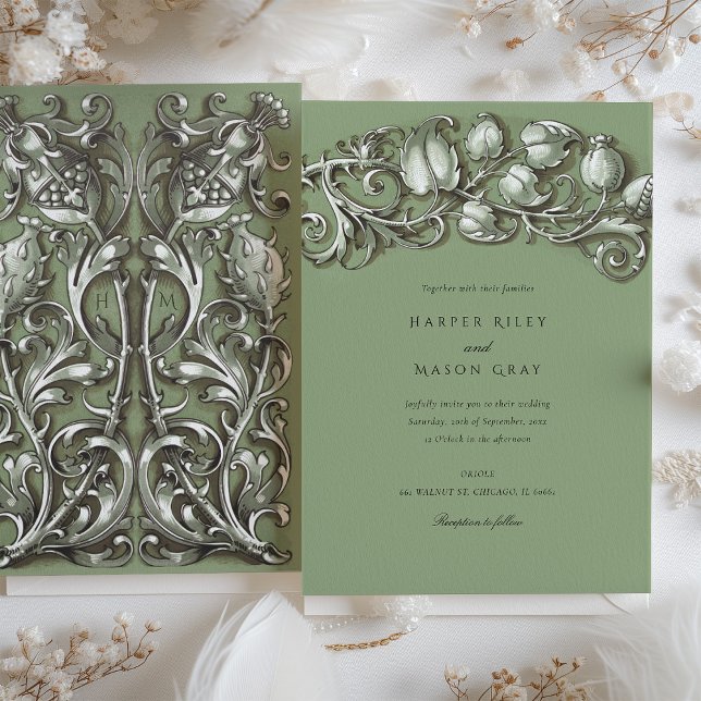 Art Nouveau Creme Elegance Hochzeit Einladung (Von Creator hochgeladen)