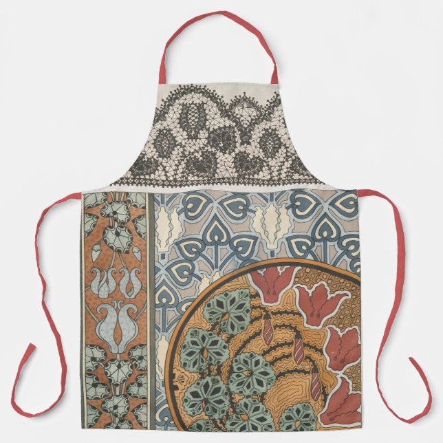 Art nouveau Cyclamen floral Eugene Grasset elegant Schürze (Vorderseite)