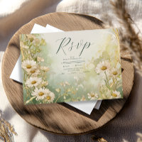 Art Nouveau Daisies Ivory Green Wedding