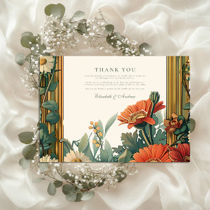 Art Nouveau Daisy Gerbera Blumenrahmen Wedding Dankeskarte