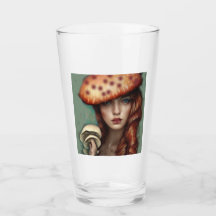 Art Nouveau Dame Künstlerin Designerpilzglas