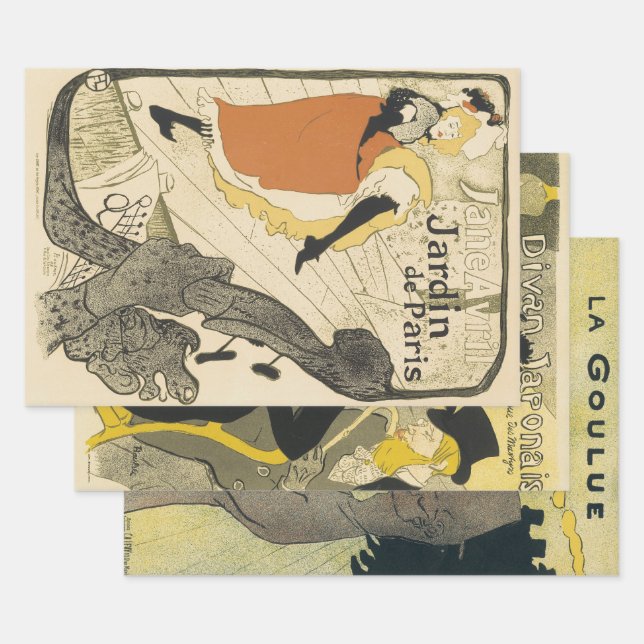 Art Nouveau Dancer Jane Avril von Toulouse Lautrec Geschenkpapier Set (Set)