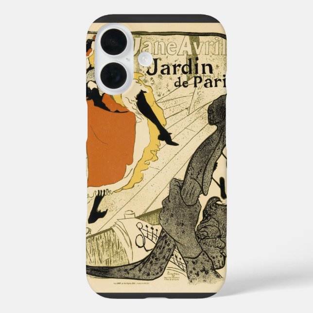 Art Nouveau Dancer Jane Avril von Toulouse Lautrec iPhone 16 Hülle (Rückseite)