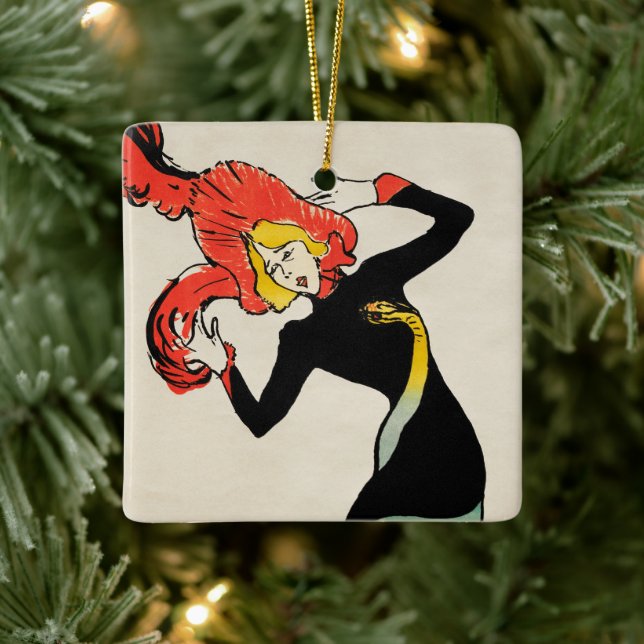 Art Nouveau Dancer Jane Avril von Toulouse Lautrec Keramikornament (Baum)