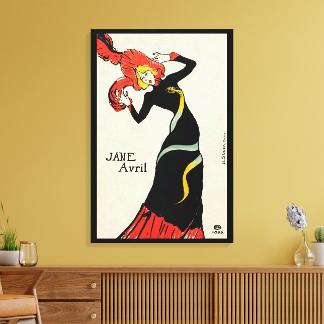 Art Nouveau Dancer Jane Avril von Toulouse Lautrec Leinwanddruck (Insitu (Wohnzimmer))