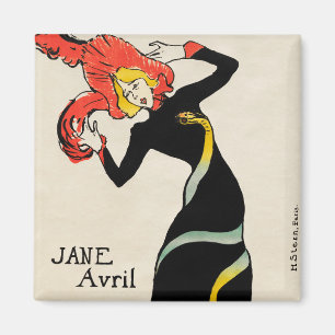 Art Nouveau Dancer Jane Avril von Toulouse Lautrec Magnet