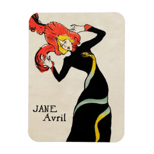 Art Nouveau Dancer Jane Avril von Toulouse Lautrec Magnet