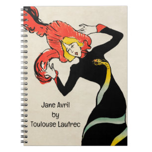 Art Nouveau Dancer Jane Avril von Toulouse Lautrec Notizblock