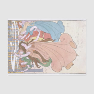 Art Nouveau Dancing Women Fairy Decoupage Seidenpapier