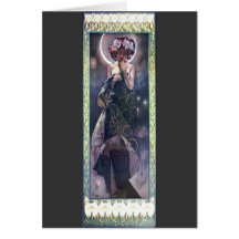 Art Nouveau Deco de femme de nuit de lune de Mucha