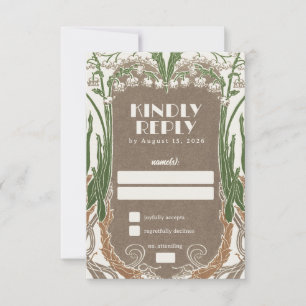 Art Nouveau Delicate Snowdrops RSVP Karte