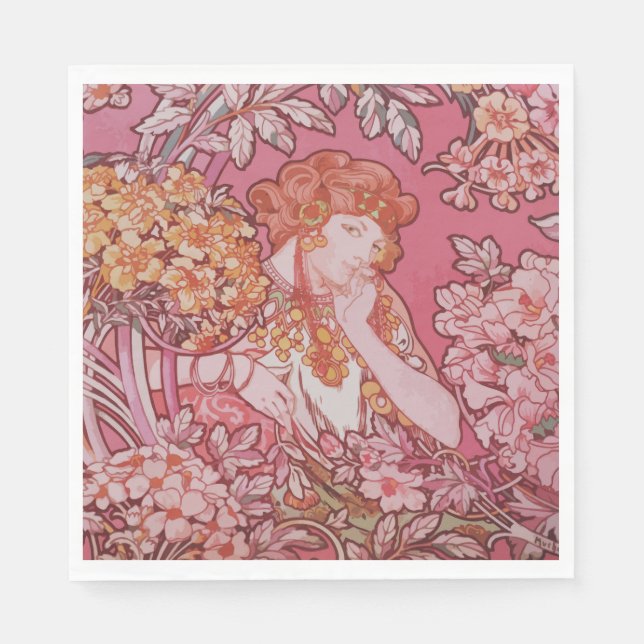 Art Nouveau Design Paper Napkins Serviette (Vorderseite)