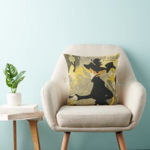 Art Nouveau, Divan Japonais von Toulouse Lautrec Kissen