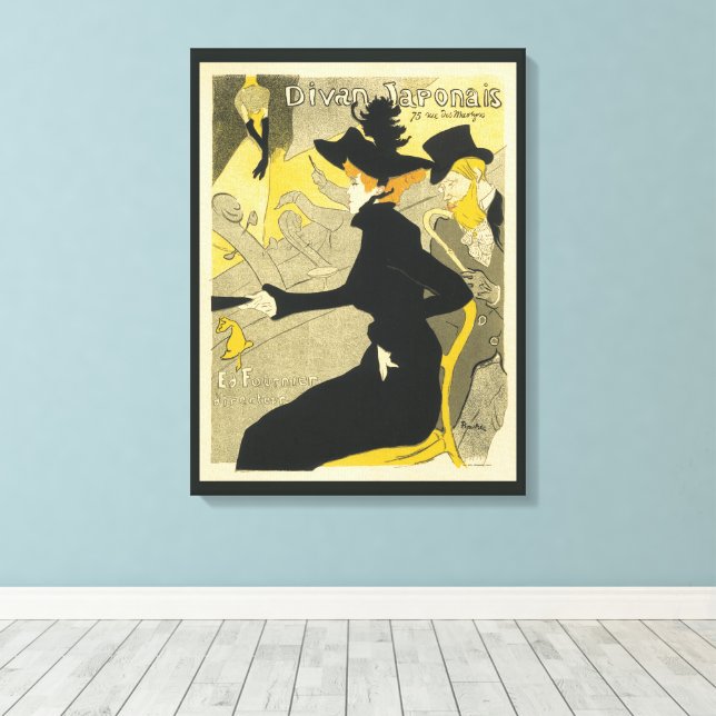 Art Nouveau, Divan Japonais von Toulouse Lautrec Leinwanddruck (Insitu (Holzboden))