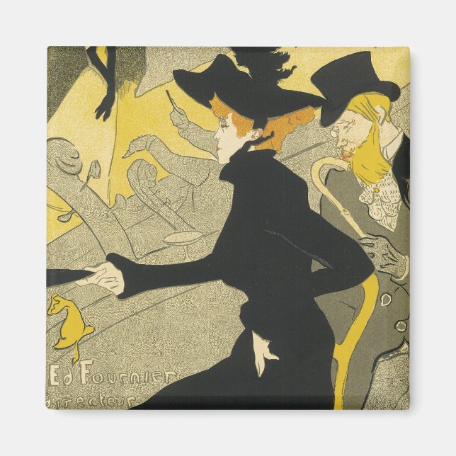 Art Nouveau, Divan Japonais von Toulouse Lautrec Magnet (Vorne)