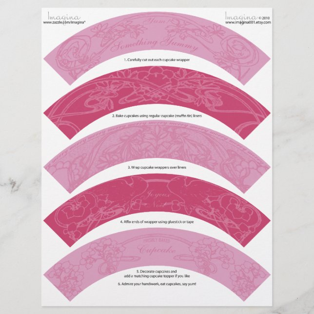 Art Nouveau DIY Christmas Cupcake Wrappers Wraps (Vorderseite)