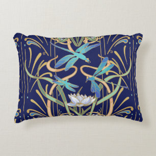 Art Nouveau Dragonflies Pattern Dekokissen
