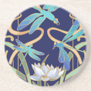 Art Nouveau Dragonflies Pattern Getränkeuntersetzer