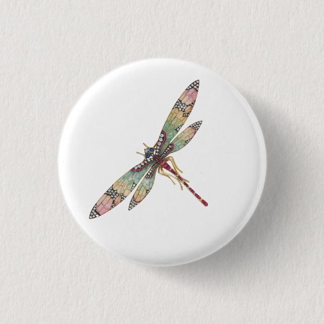 Art Nouveau Dragonfly Button (Vorderseite)