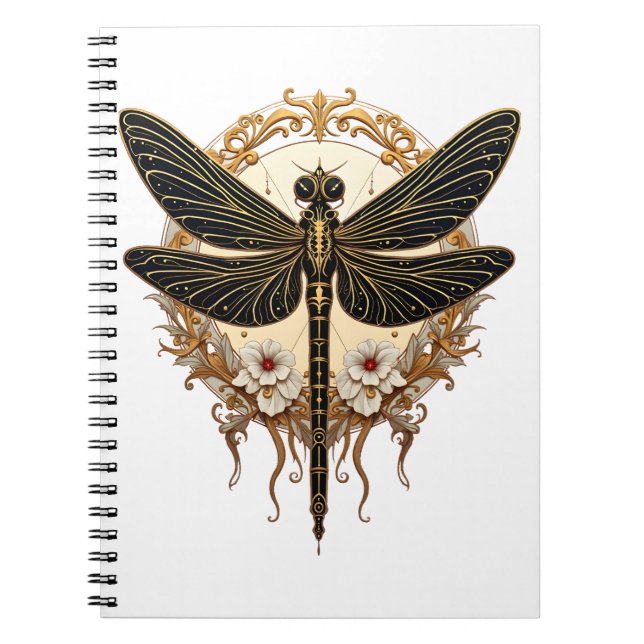 Art Nouveau Dragonfly Elegant Steampunk Notizblock (Vorderseite)
