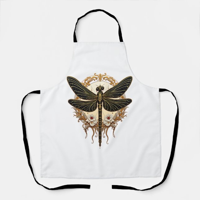 Art Nouveau Dragonfly Elegant Steampunk Schürze (Vorderseite)