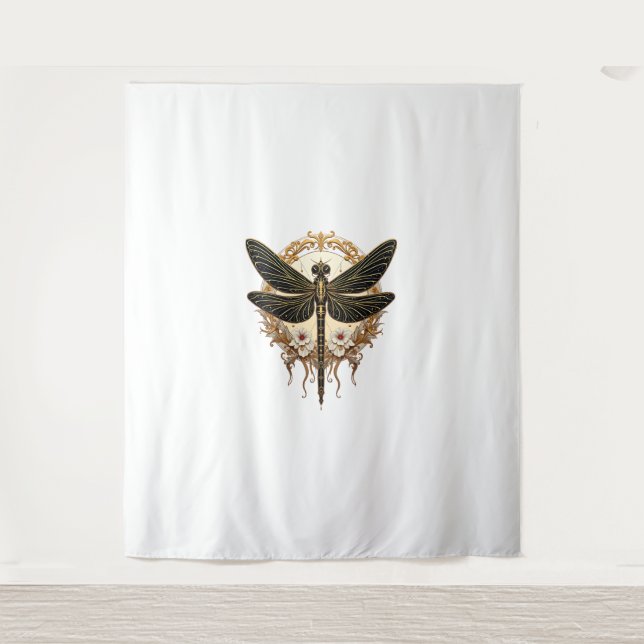 Art Nouveau Dragonfly Elegant Steampunk Wandteppich (Vorderseite)