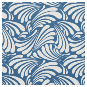 Art Nouveau Dunkelblau Stoff