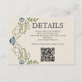 Art Nouveau Dusty Blue Wedding Details Website  Begleitkarte