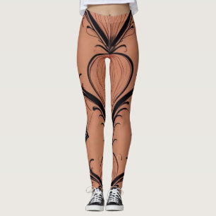 Art Nouveau Earth Tones Leggings