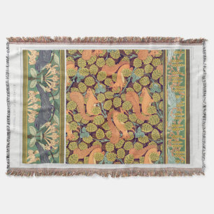 Art Nouveau Eichhörnchen Blütenfall Textilkunst Decke