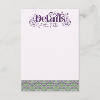 Art Nouveau Elegant Lovebirds Lilac Enclosure Card Begleitkarte