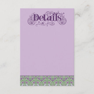 Art Nouveau Elegant Lovebirds Purple Begleitkarte