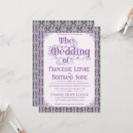 Art Nouveau Elegant Thistle Lilac Einladung