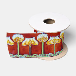 Art Nouveau Elegante Curves Highlights Blume Satinband