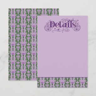 Art Nouveau Elegante Distel Lila Umschlagkarte Begleitkarte