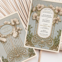 Art Nouveau Elegante Flora Motif Hochzeit