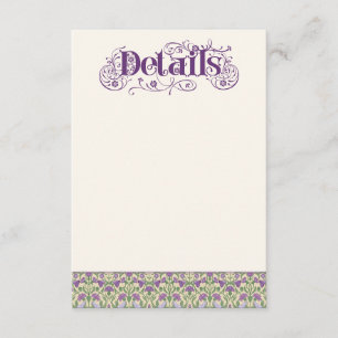 Art Nouveau Elegante Liebesvögel Hellgelb Begleitkarte