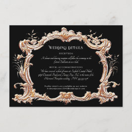 Art Nouveau Elegantes Gold Schwarz und Weiß Detail Begleitkarte