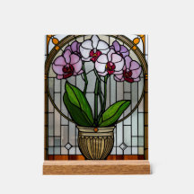 Art Nouveau en verre acrylique teinté représentant