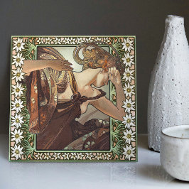 Art Nouveau Étoile du Soir Mucha Edelweiss Dekorat Fliese