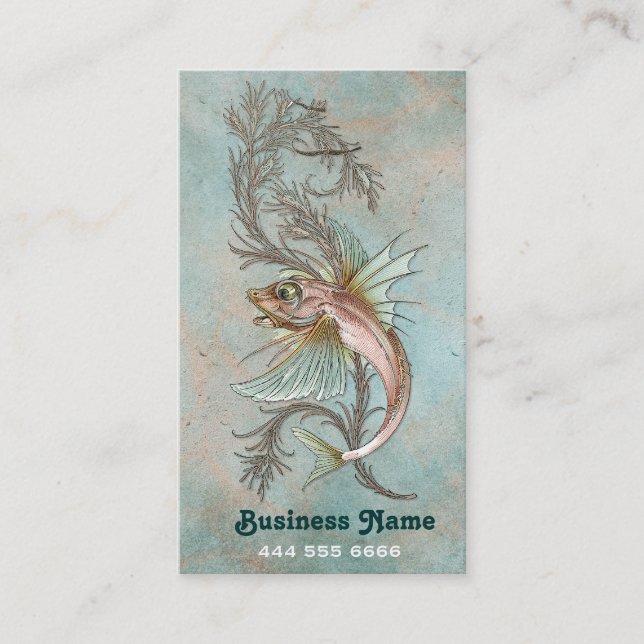 Art Nouveau Fantasy Fish Visitenkarte (Vorderseite)