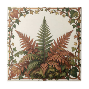 Art Nouveau Farne-Efeu-Botanik Fliese