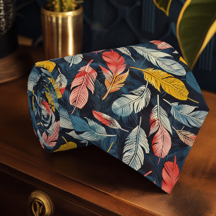 Art Nouveau Feder Bold Navy Herren Krawatte