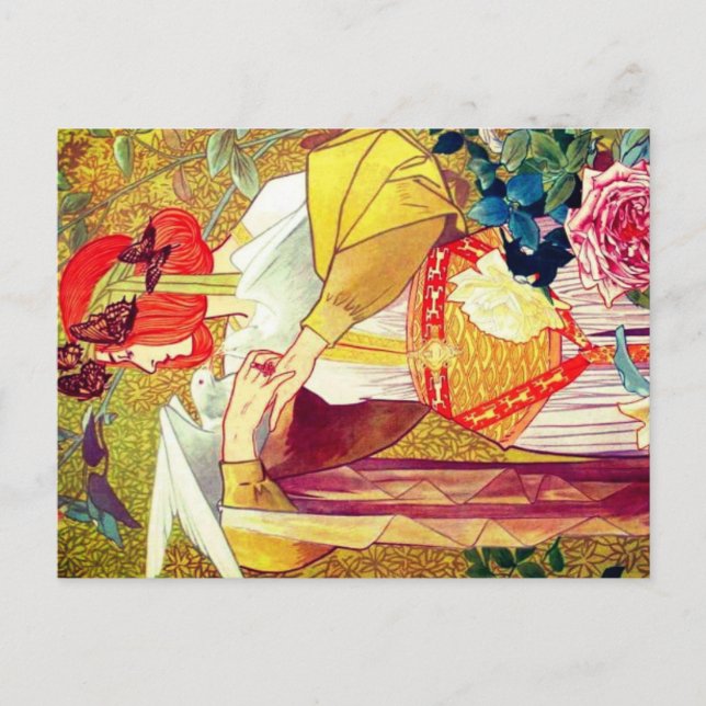 Art Nouveau Feiertagspostkarte (Vorderseite)