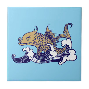 Art Nouveau Fish in Wave by Arthur Rackham Fliese