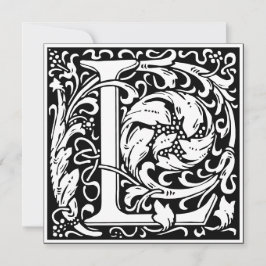 Art Nouveau Floral Alphabet Monogram Letter L Einladung