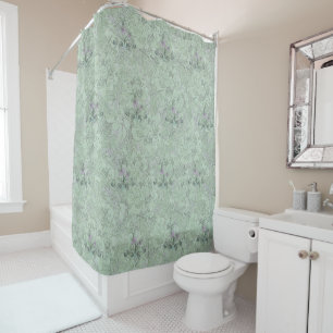 Art Nouveau Floral Bale Sage Dusty Lilac Duschvorhang
